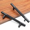 Cjueiom 6 Pack Matt Black Cupboard Handles 96mm Hole Center