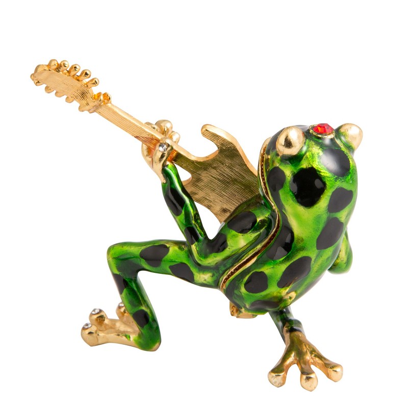 QIFU Hand Painted Enameled Frog Style Decorative Enamel Trinket Box