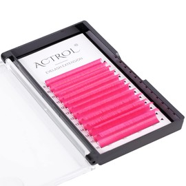 Colored Eyelash Extensions Easy Fan Pink 9-16mm Mixed D Curl Easy Fanning 0.07mm Self Premade Volume Lash Supplies