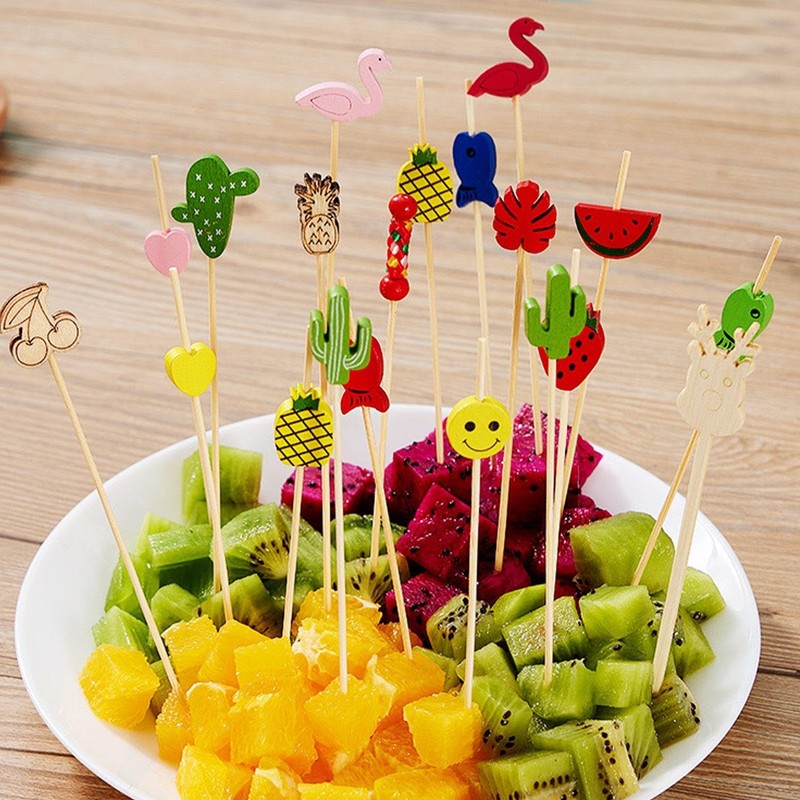 Pack of 200 Fruit Picks, Cute Cartoon Toothpicks, Finger Food