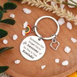 Inspirational Gifts for Women, Positive Positivity Motivational Emotional Support Gift Keyring Thank You Cheer up Encouragement Present Ideas for Teacher Nurse Graduation Friend Colleagues Women Men