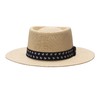 Dockers Men's Straw Fedora Hat, Tan/Navy, S/M