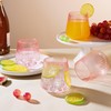 24 Pack Pink Plastic Wine Cups, 14oz Disposable Stemless Ribbed