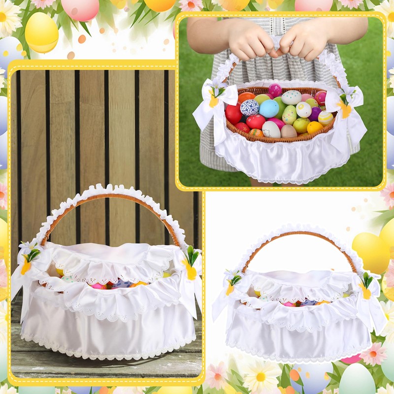 6 Pcs Orthodox Easter Basket Covers Kit 1 White Lace