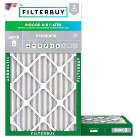 Filterbuy 16x32x2 Air Filter MERV 8 Dust Defense (2-Pack), Pleated HVAC AC Furnace Air Filters Replacement (Actual Size: 15.50 x 31.50 x 1.75 Inches)