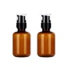 2 Pack 120ml/4oz Amber Plastic Pump Bottles, Refillable Empty Amber