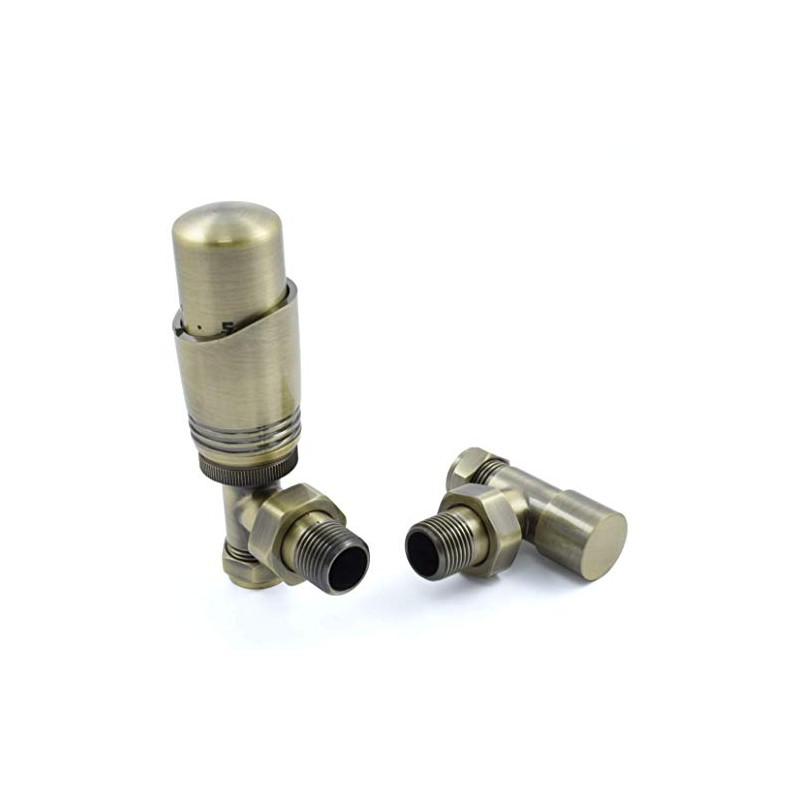 Delta Modern Thermostatic Radiator Valve and Lockshield | Angled |