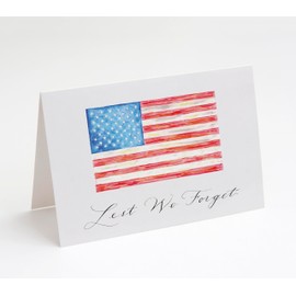 M Market On Mainstreet Patriotic American Flag Greeting Card, Honor-Celebrate-Remember, 5x7 inches with Silver Trimmed Envelope (Memorial Day)