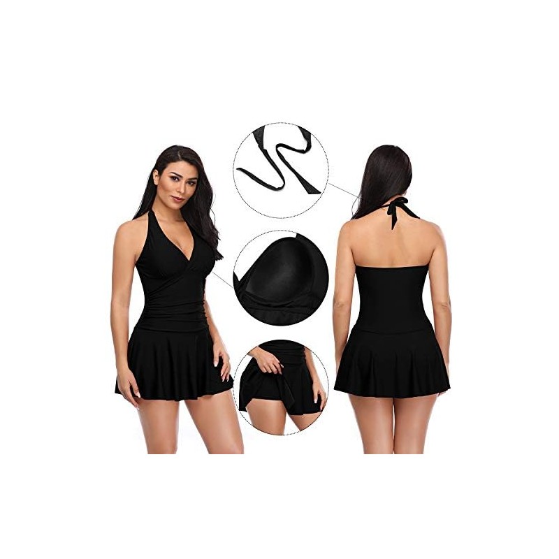 SHEKINI Traje de baño de una Pieza con Falda Halter