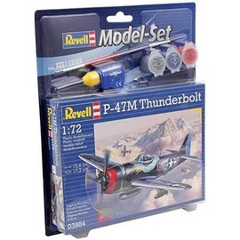 Revell Modellbausatz Flugzeug 1:72 - P-47M Thunderbolt im Maßstab 1:72, Level 4, originalgetreue Nachbildung mit vielen Details, , Model Set mit Basiszubehör, 63984