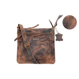 ARTIZANNI Premium Leather Crossbody Messenger Bag, Multiple Pockets, Adjustable Straps, Shoulder Bag for Men and Women SD 084 (Vintage)