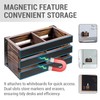 MyGift 2 Compartment Magnetic Office White Board Accessories Holder, Rustic
