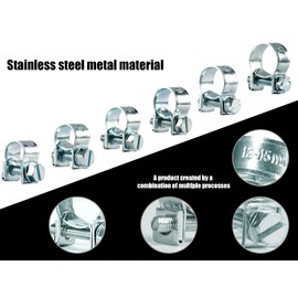 Pack of 15 Hose Clamps 13-15 mm Thick Clamping Jaw Clamp Joint Bolt Clamp Band Clamp Pipe Clamps Small Hose Clamps for Mini Fuel Line Petrol Pipe Exhaust Pipe