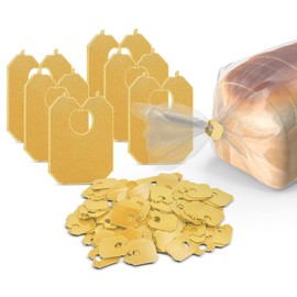 MT Products Yellow Plastic Bread Clips 7/8" x 1 1/8" - Disposable Bread Ties - Pack of 100