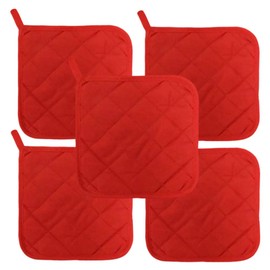 Lobyn Value Packs Economical Lightweight Bulk Potholders Ten (10) Pack Everyday Quality 6.5" Square Perfect for Craft Projects Brite Red