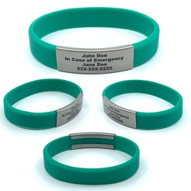 Performance IDs Medical Alert Bracelet - Silicone ID Bracelet - Medical Alert Bracelets for Women - Medical Alert Bracelets for Men