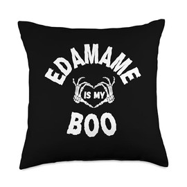 Edamame Is My Boo Skeleton Hands Throw Pillow