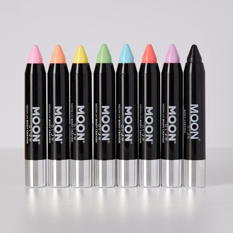 Moon Glow, Neon-UV-Lackstift-Körperkreide für Gesicht und Körper (Pastellrosa, 1 Stück)