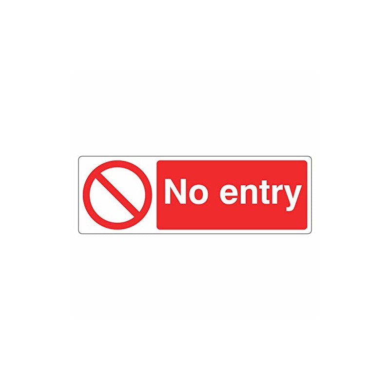300mmx100mm No Entry Sign Rigid Plastic