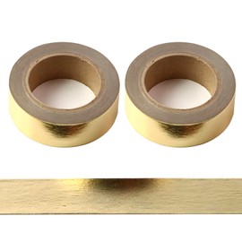 Gold washi tape Gold foil washi tape for wall decor Decorative tape crafts Washy-tape Mirror tape Gold strips Metallic washi tape Gold duct tape Self Adhesive Masking Tape (0.59in x33FT,gold,2 rolls)