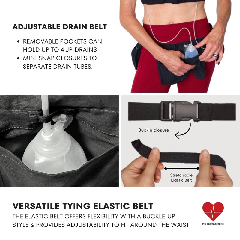 Mastectomy & Post Surgery Drain Carrier Belt with Elastic Buckle