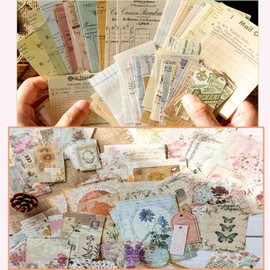 500pcs Vintage Scrapbook Papers Junk Journal Supplies Journaling Scrapbooking Supplies Kit for Planner, Bullet Journal Collage Card Embellishment Retro Crafts