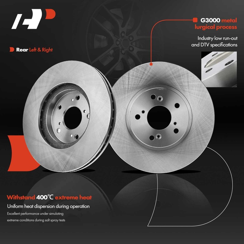 A-Premium Front Vented & Rear Solid Disc Brake Rotors +