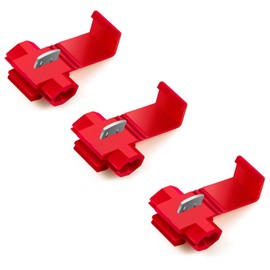 Chanzon 22-16AWG Quick Splice Wire Connectors Snap Red Gauge Wire Tap Solderless Electrical Certificated Self Stripping Cable Joiner Terminal Crimp Connector(10pcs)
