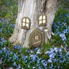 Relaxdays Fairy Door, 4-Piece Set, 2 Gnome Windows, 1 Gnome