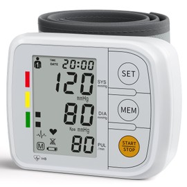 Blood Pressure Monitors for Home Use Blood Pressure Machine with Blood Pressure Cuff 13.5~19.5cm, LCD Display, Voice Broadcast, 2x120 Sets Memory, Measurable Board Carrying Case (White)