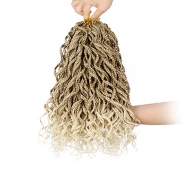 10 Inch Blonde 27/613 Short Curly Crochet Hair for Black Women - Blonde Mix Locs Box Braids Hair Extensions