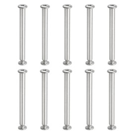 PATIKIL Hex Chicago Screws, 10 Set Binding Screw Posts M6 x 75 mm Connecting Hex Drive Socket Cap Bolt Nuts for Scrapbook Leather Belt Album Photo Furniture Repair, Silver