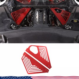 MXtech-23 For Corvette C8 Z06 Z51 2020-2025 Car Engine Bay Trim Red Alloy Decorative Cover