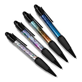 DV DESIGN Set of 4 Chemistry Black Ballpoint Pens - Science Periodic Table Teacher Student Teenager Themed Boys Girls Men Women Pen #79324