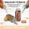 Glass Spice Jars with Bamboo Airtight Lids - (2 Pack)