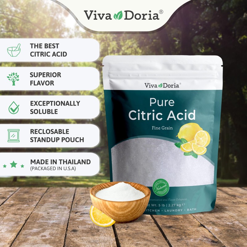 Viva Doria 100% Pure Citric Acid, Food Grade, Fine Grain,