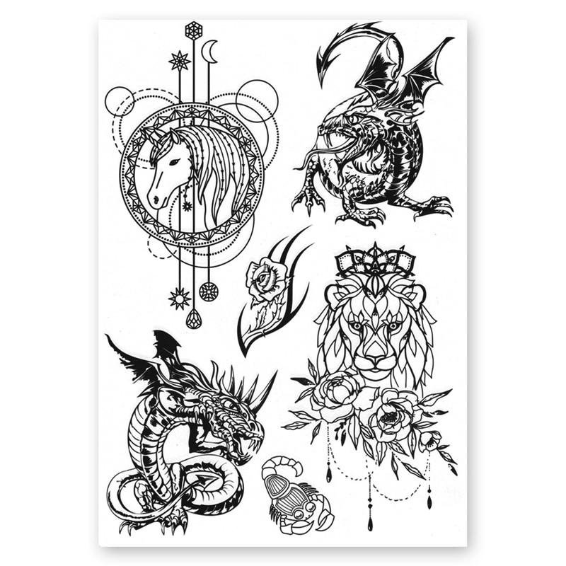 AWAKEN Temporary Fake Tattoos Juice Tattoo Semi Permanent Stickers Waterproof