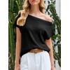 Saodimallsu Womens Off One Shoulder Sweater Tops Summer Short Sleeve