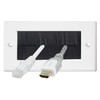 Auline Black Brush White Surround Double Twin 2 Gang Wall Outlet Cable Entry Plate Tidy Mount Face Plate Wall Plate (1)