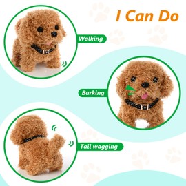 15 Pcs Robot Puppy Dog Toys for Girls Kids Boys, Realistic Robot Puppy Toys with Walk & Bark, Toy Gifts for 3 4 5 6 Year Old, Ideas 3 4 5 6 Year Old Girls Birthday Gifts