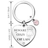 QMVMV Funny Cat Keyring Gifts Animal Lover Gift Beware Crazy