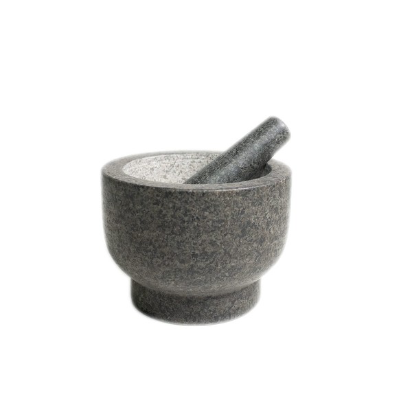 Cilio by Frieling Goliath Natural Granite Mortar and Pestle Set, Grinder for Spices and Seeds, 5 Inches Tall
