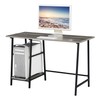 Convenience Concepts Designs2Go Trestle Wood Metal Desk, Weathered Gray/Black