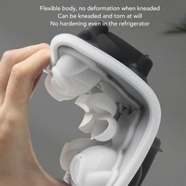 2 Pcs 3d Cat Shaped Silicone Ice Cube Tray With Lid 4 Compartments Cat Shaped Ice Cubes, Easy Release, Sturdy Ice Maker For Beverages, Coffee And Cocktails(Grey)