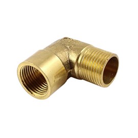 Aexit Brass (hand operated tools) Tone 90 Degree Elbow 3/8 PT Male to 3/8 PT Female Pipe (78ry735qf545) Fitting Coupler