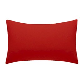 Polycotton Pillowcases 2 Pack 50x75cm [23 Colors] Plain Dyed Housewife Pillow Cases Pair with Envelop Enclosure Poly Cotton Fabric (Red)