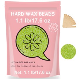 Hard Wax Beads, Bouvetan 1.1lb/17.6oz Hard Wax for Hair Removal, Sensitive Skin wax Beads for Face, Legs, Armpit, Brazilian, Bikini and Full Body at Home, Natural and Gentle Waxing Beads (Rose pink)