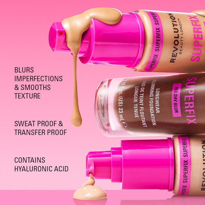 Revolution Superfix Blur Longwear Foundation, F2.5NC, 23ml