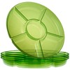 Plasticpro 6 Sectional Round Plastic Serving Tray/Platter (2, Green)