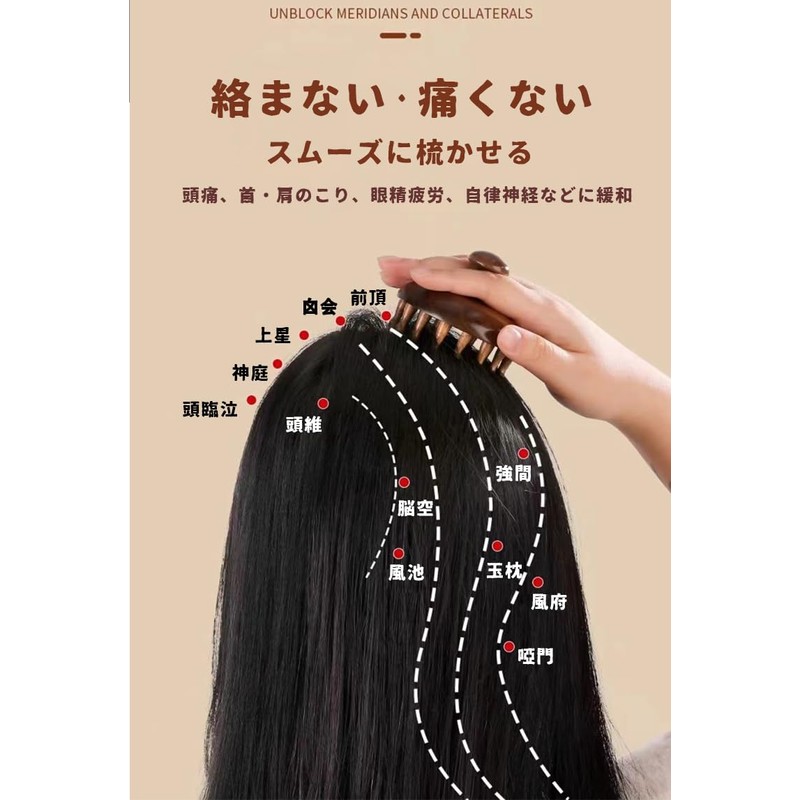頭皮マッサージ 28本指 スカルプブラシ 頭皮ブラシ 木製 ヘッドマッサージャー 櫛 ブラシ 頭皮ツボ押し 疲れ緩和